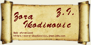Zora Ikodinović vizit kartica
